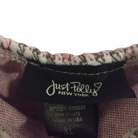 Preppy Sleeveless Polly Street Style Pink-Gray-White Gingham Belted Clueless  XL - Picture 2 of 8